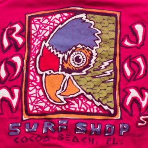 1987 Ron Jon's Surf Shop Pocket T-Shirt, Parrot Head Back