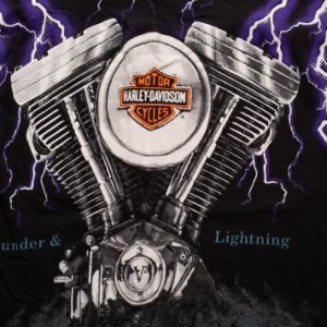 Harley-Davidson Thunder & Lightning T-Shirt, M Vintage 1990s