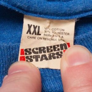 Screen Stars Blue T-Shirt, Thin Blank Tee, 80s, Tagged XXL