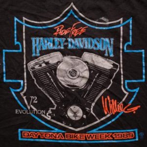 80s Harley-Davidson T-Shirt, Willie G V2 Evolution Motor Tee