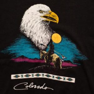 1988 Colorado Eagle & Native American Desert Scene T-Shirt