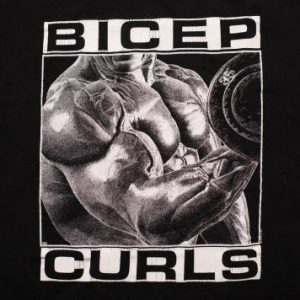 Vintage 90s Bicep Curls T-Shirt, Bodybuilding Arm Muscles