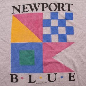 1987 Newport Blue T-Shirt, Nautical Flags Design, Sailing