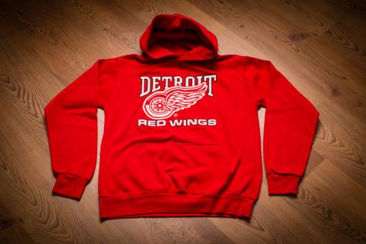 Vintage Detroit Red Wings Logo Hoodie Sweatshirt, Belton 50/50 Blend