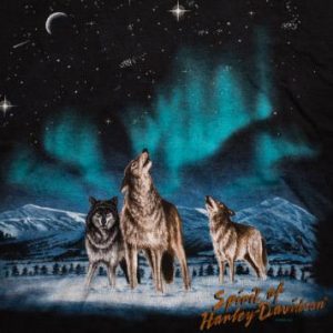 90s Spirit of Harley-Davidson Wolves T-Shirt Northern Lights