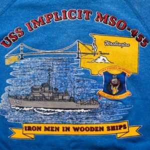 USS Implicit MSO-455 Sweatshirt, US Navy Minesweeper Ship