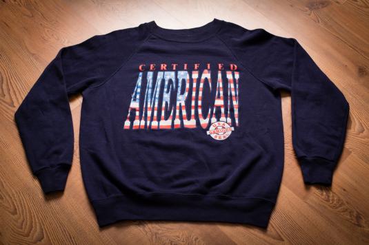 Certified American Crewneck Sweatshirt, Genuine USA Seal 80s | Defunkd