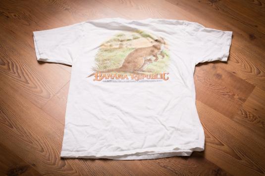 1980s Banana Republic Kangaroo Pocket T-Shirt, Graphic Tee
