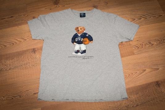 Vintage 90s Ralph Lauren Sport Polo Bear USA Basketball T-Shirt