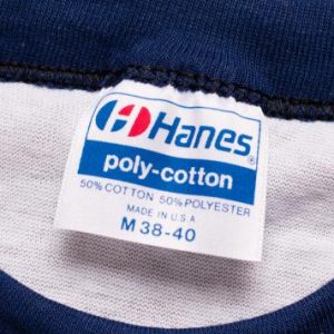 Hanes Poly-Cotton Raglan Jersey, Blank Shirt, Vintage 80s