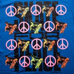 1989 Skate for Peace T-Shirt, Punk Grunge Skater Apparel 80s