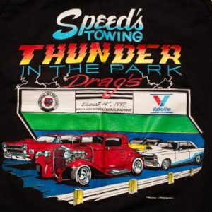 Vintage 90s Speed's Towing "Thunder in the Park" Drags Tank Top Shirt