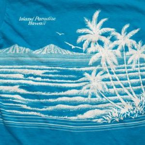 Vintage 80s Island Paradise Hawaii T-Shirt, Ocean Palm Trees