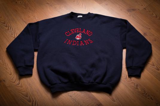 Veste Starter Vintage Années 90, Doublée, Coupe évasée, Bleue, Taille XL, Cleveland Indians