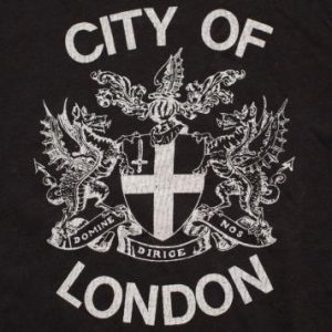 City of London Coat of Arms T-Shirt, UK England, Vintage 80s
