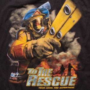 Fire Department to the Rescue T-Shirt Firefighter Vintage 80