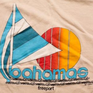 Freeport Bahamas Sailboat T-Shirt, 80s, Super Retro Graphic