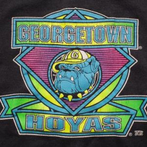 Vintage 90s Georgetown Hoyas College Neon Sweatshirt Shirt