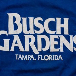 Busch Gardens Logo T-Shirt, Tampa Florida FL Vintage 80s Tee