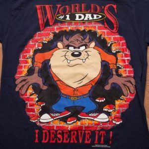 Vintage 90s Taz World's #1 Dad T-Shirt, Looney Tunes Cartoon