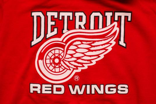 Vintage Detroit Red Wings Logo Hoodie Sweatshirt, Belton 50/50 Blend