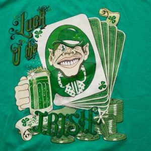 Vintage 90s Leprechaun Luck O the Irish T-Shirt, Beer & Gambling