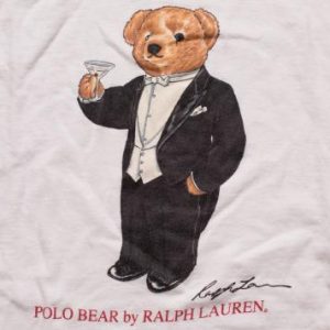 Tuxedo Polo Bear T-Shirt, Ralph Lauren, Martini Cocktail 90s