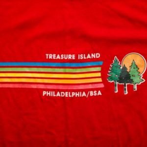 Vintage 80s Boy Scouts T-Shirt, Treasure Island Camp BSA