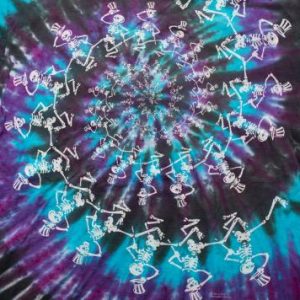 Grateful Dead Skeleton Spiral Tie Dye T-Shirt, Vintage 90s