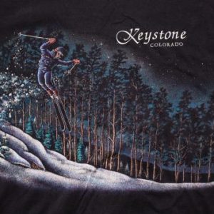 Vintage 90s Keystone, Colorado Skiing T-Shirt, Winter Scene