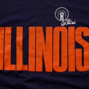 Vintage 80s Illinois T-Shirt, Go Fighting Illini, Chief Head