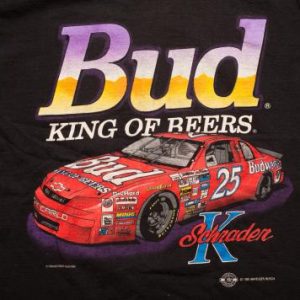 Vintage 1995 Ken Schrader Bud King of Beers T-Shirt