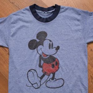 Mickey Mouse Blue Ringer T-Shirt Vintage 1970s-1980s, Disney