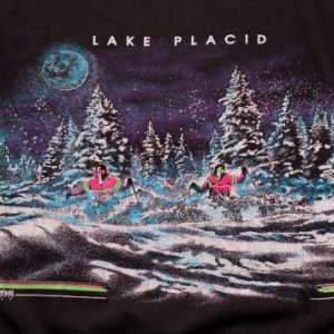 90s Lake Placid Skiing Crewneck Sweatshirt, Winter Ski Scene