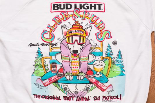 Club Spuds MacKenzie Sweatshirt, Ski Party Animal, Bud Light