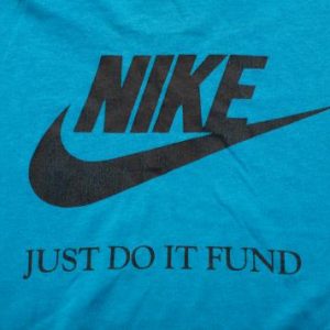 Vintage 80s-90s Nike Forum T-Shirt, Just Do It Fund, Teal