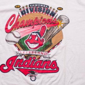 1995 Cleveland Indians Central Champions T-Shirt Chief Wahoo