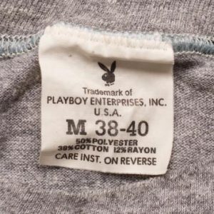 Playboy Bunny Logo Muscle Shirt, Rayon Tri-Blend, 70s-80s