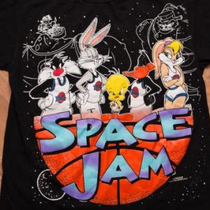 Vintage 90s Space Jam Looney Tunes Basketball Movie T-Shirt
