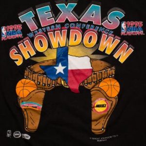 Vintage 90s Texas Showdown Rockets vs. Spurs NBA Playoffs T-Shirt