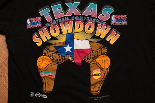 Vintage 90s Texas Showdown Rockets vs. Spurs NBA Playoffs T-Shirt