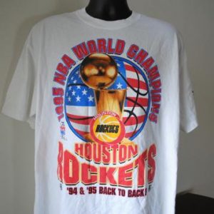 1995 Houston Rockets Vintage Back to Back NBA Champs T-Shirt