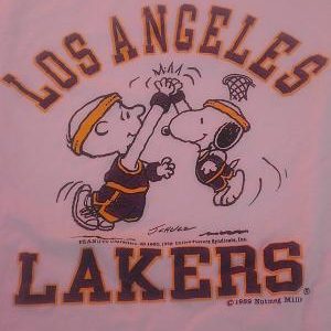 Vintage 1989 LAKERS Los Angeles Snoopy Charlie Brown t-shirt