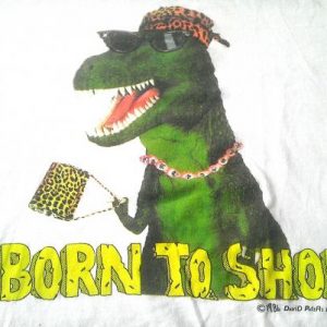 Vintage 80s BORN TO SHOP t-shirt with rhinestones!