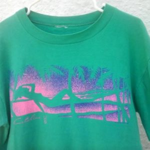 1986 POLYTEES Catalina tourist shirt neon vintage t-shirt