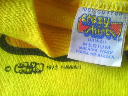 1972 Hawaii Crazy Shirts Frog Gar N Ser vintage t-shirt 70s