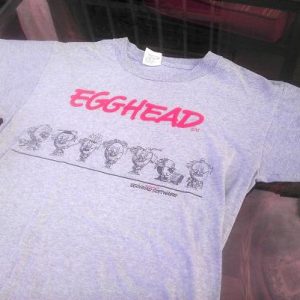 Vintage 80s EGGHEAD 2-sided software computer nerd t-shirt