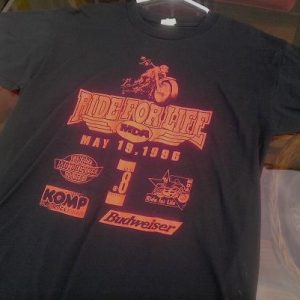 Vintage 1996 MDA Ride for Life motorcycle t-shirt budweiser