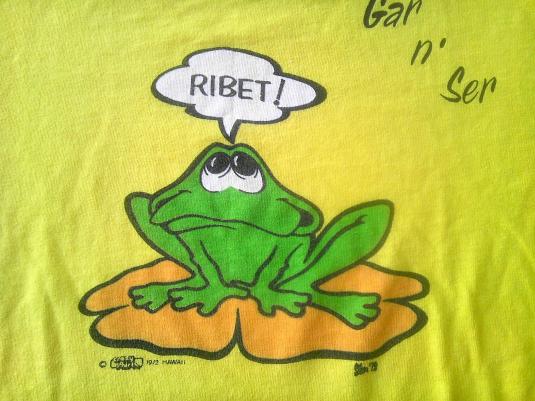 1972 Hawaii Crazy Shirts Frog Gar N Ser vintage t-shirt 70s
