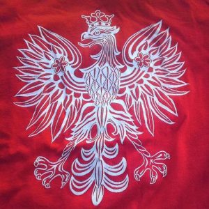 70s 80s Killer Rooster graphic Polish Flag red tshirt polska